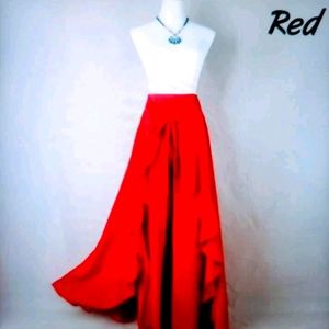 Women's designer Palazzo Pants Red Ruffles